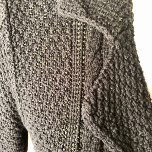 Black Cotton Cardigan - Picture 2 of 4